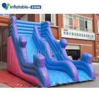 New design Inflatable giant slide fashion design blue sea wave slide for kids and adults